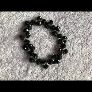 Sparkling Black Glass Bead Bracelet
